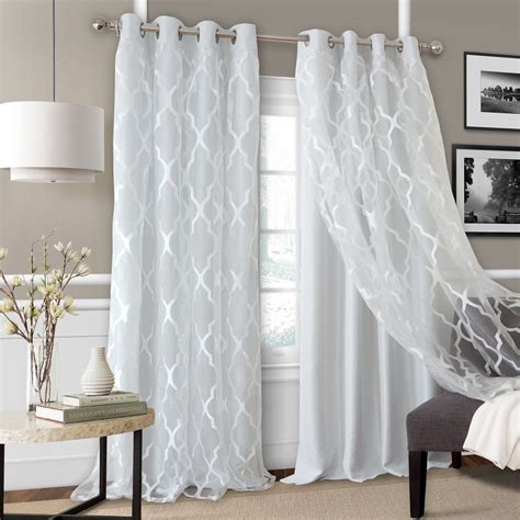 Bethany Decorative Sheer Overlay Blackout Window Collection Cool