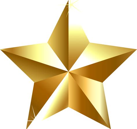 Gold Star Clip Art Eighty One Army Pentagram Element Png Download