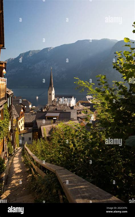 Austria Hallstatt World Austrian Mountains Alps Hi Res Stock