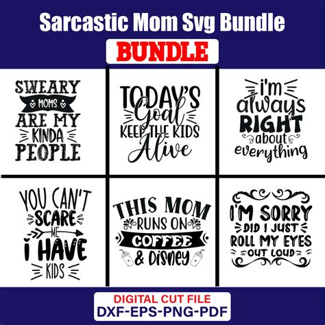 Sarcastic Mom Svg T Shirt Design Bundle Vol 03 Masterbundles
