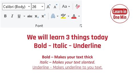 What Is Bold Italic Underline And How To Use Them Youtube
