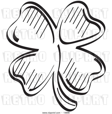 Vector Clip Art Of Retro Lucky Shamrock With Four Leaves By Andy