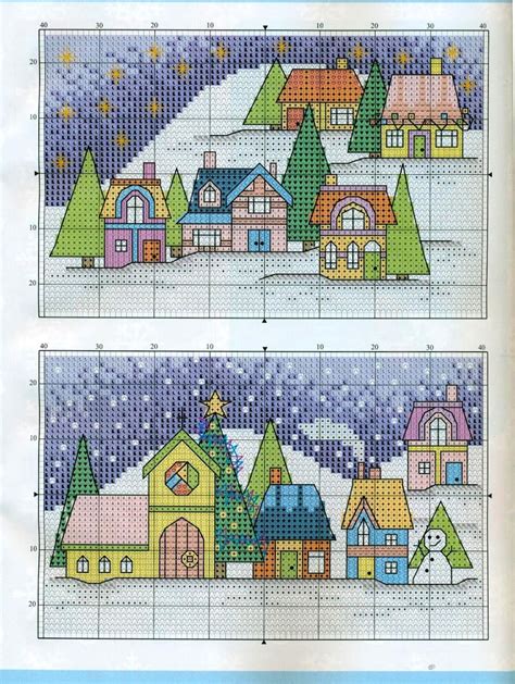 Cross Stitch World Christmas Houses Вышивка крестом Модели стежков