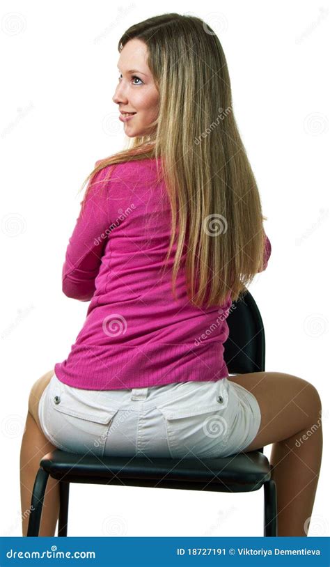 Girl Sits On A Chair Stock Image Image