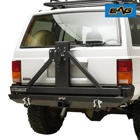 Eag Steel Rear Bumper With Tire Carrier Fit For 1984 2001 Jeep Cherokee