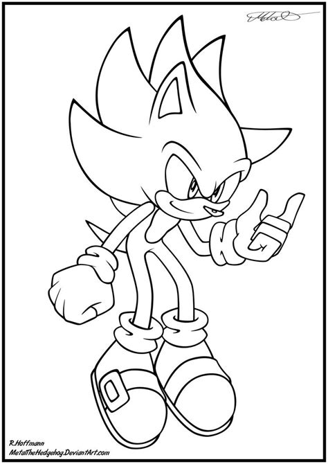 Hyper Sonic The Hedgehog Coloring Pages Coloring Pages