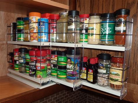 This allows you to reach any spices that would otherwise be stuck in the unreachable areas of the cabinet. Kitchen Organizer:Spice Drawer Organizer Rotating Rack ...