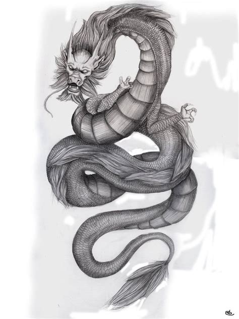 Japanese Dragon By Asteer Realistic Dragon Drawing Chinese Dragon Drawing Japanese Dragon