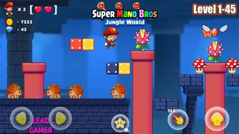 Super Mano Bros Jungle World Level 1 45 Gaming Gameplay Games Youtube