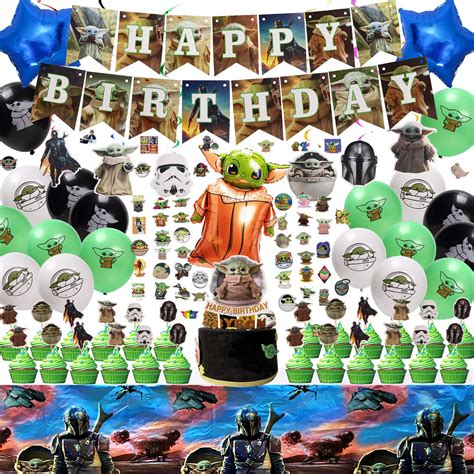Buy Baby Yoda Birthday Decorations For Kids Star Wars Birthday Party