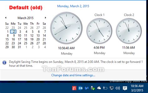 Enable Or Disable New Clock And Calendar In Windows 10 Tutorials