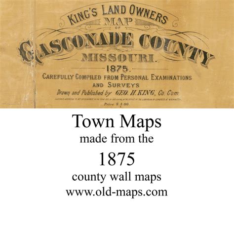 Map Cartouche Gasconade Co Missouri 1875 Old Town Map Custom Print