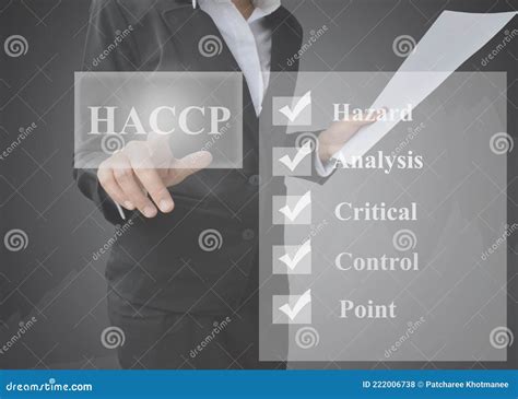 Business Woman Showing Presentation Of Meaning Of Haccp Concept Hazard