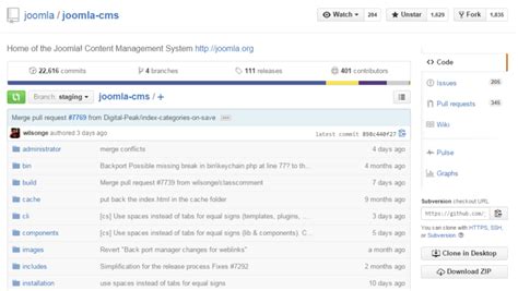 Using The Github Ui To Make Pull Requests Joomla Documentation