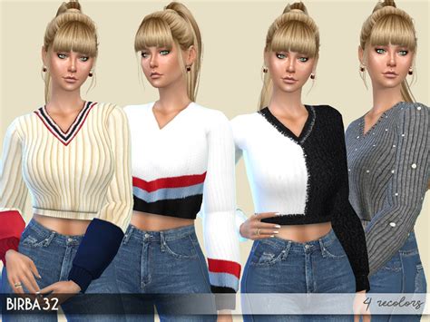 The Sims Resource Wool V Neck Sweater