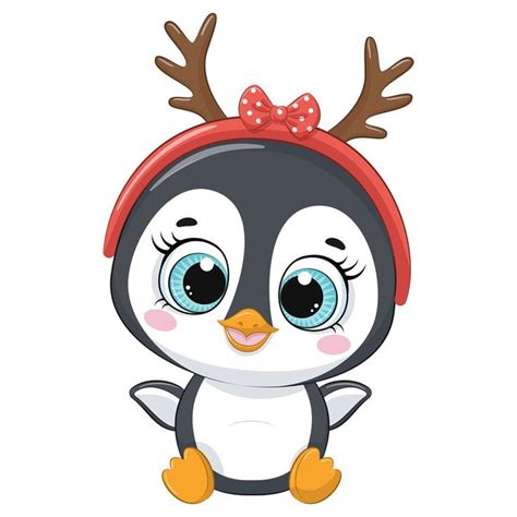 Christmas Penguin Clipart Eps Png Jpeg Xmas Clipart New Year Clip
