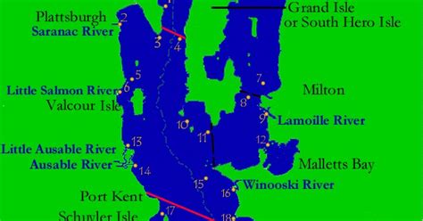 Fish Champlain Lake Champlain Fishing Map