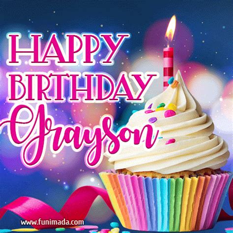 Happy Birthday Grayson Lovely Animated 