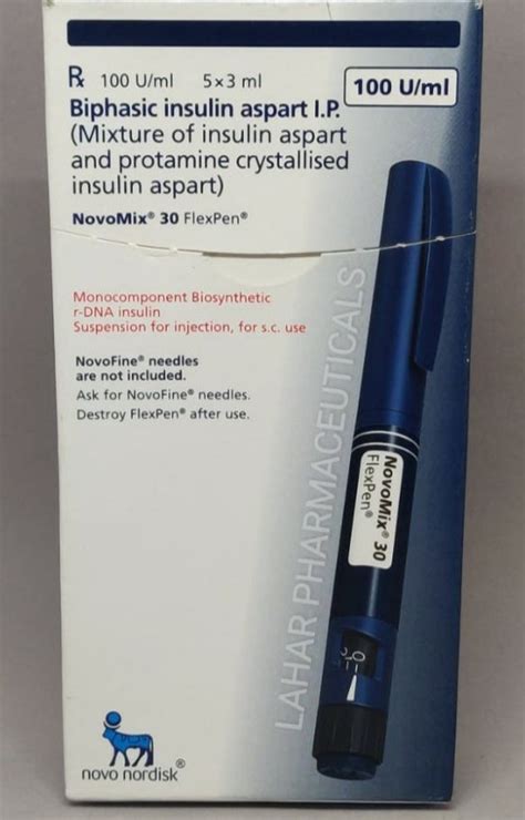 Novomix Biphasic Insulin Aspart Packaging Size 3 Ml In 1 Penfill Rs