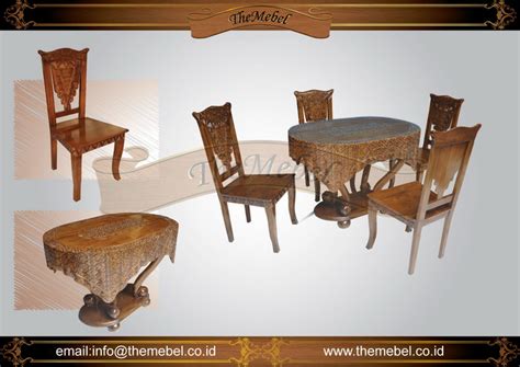 jual set meja makan  kursi  jati harga murah furniture minimalis