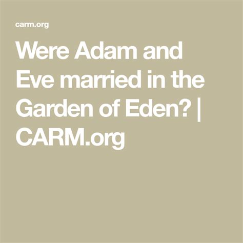 Were Adam And Eve Married In The Garden Of Eden Adam And