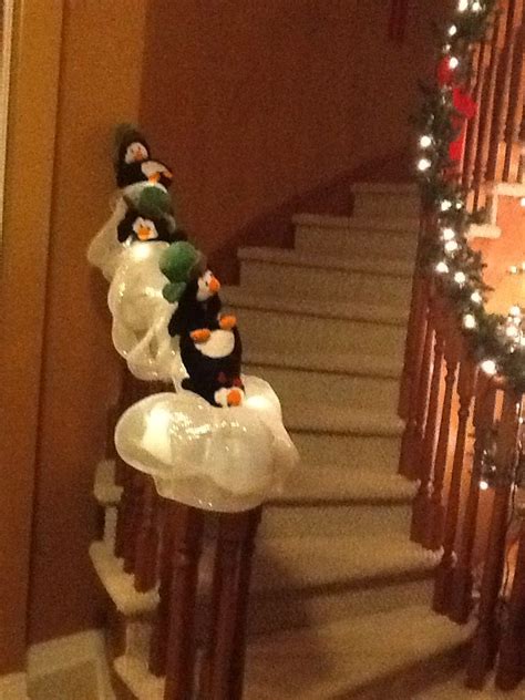 Super Cute Penguin Sliding Down A Railing Perfect For Christmas