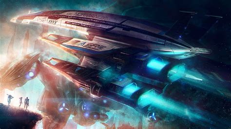 Hd Wallpaper Mass Effect 2 Concept Art Space Ship Normandy Bioware