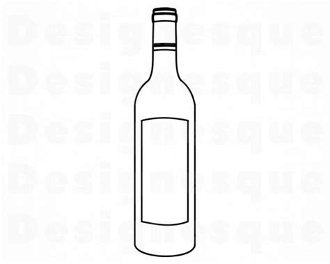 Wine Bottle Outline 2 Svg Alcohol Bottle Svg Wine Bottle Etsy In 2021
