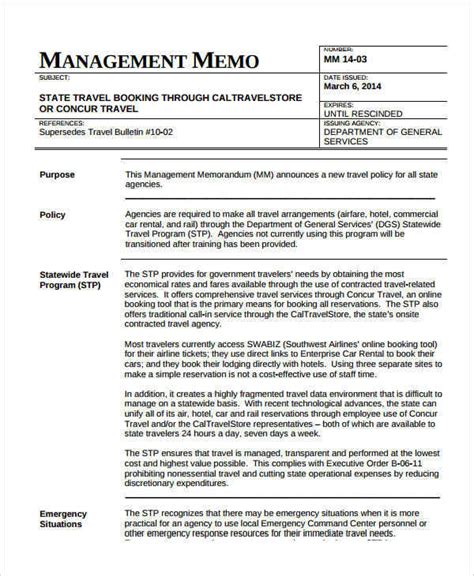 Management Memo 8 Examples Format Pdf Tips