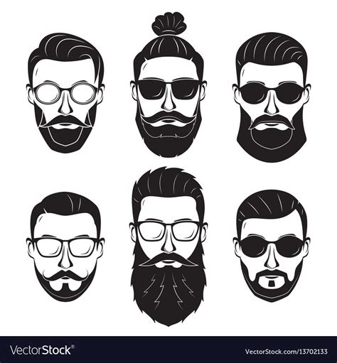 Affordable and search from millions of royalty free images, photos and vectors. Hipsters bearded men with different hairstyles vector ...