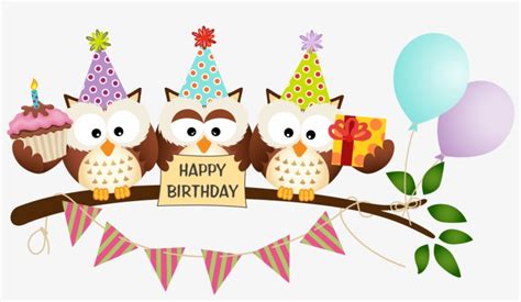 Vector Free Library Cartoon Owl Material Happy Birthday Owl Free