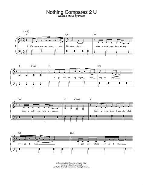 Its lyrics explore feelings of longing from an. Nothing Compares 2 U sheet music by Sinead O'Connor (Easy ...