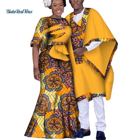 Dashiki African Dresses For Women Couple Clothing Bazin Riche Men Robe