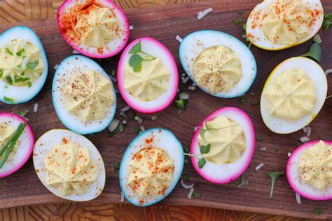 Dyed Greek Yogurt Deviled Eggs Kitchen Vignettes Pbs Food