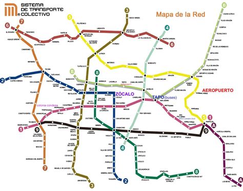 Metro Df Mapa Ciudad De México Mapa De Trenes México