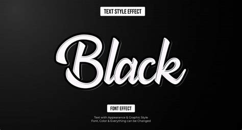 Black Editable Text Effect Text Effects Lettering Alphabet Fonts Text