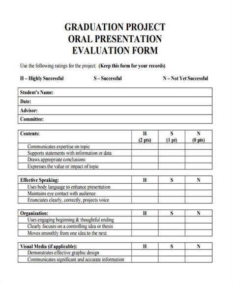 Presentation Evaluation Template