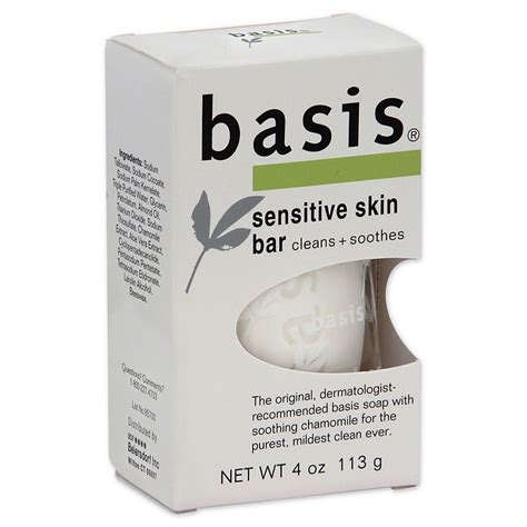 Helps to clean & soothe. Basis 4-Ounce Sensitive Skin Bar White | Sensitive skin ...