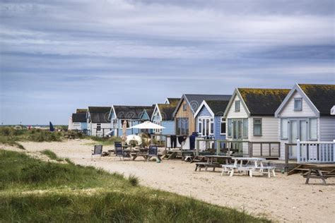 Lovely Beach Huts On Sand Dunes And Beach Landscape Stock Image Image