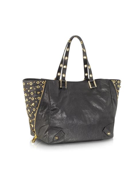 Juicy Couture Black Large Studded Leather Tote In Black Lyst