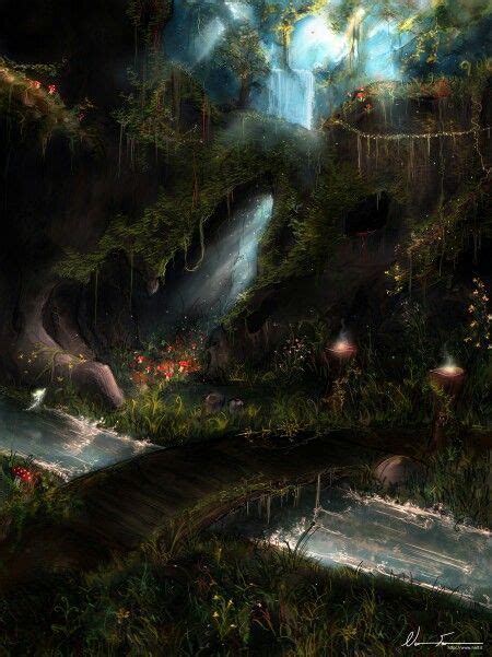 Magic Bridge Fairywood Enchanted Forest Fantasy Landscape