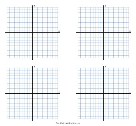 Grid Paper Printable 4 Quadrant Coordinate Graph Paper Templates
