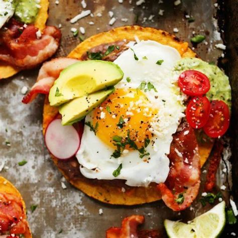 These Bacon Breakfast Tostadas Topped With A Sunny Side Up Egg Are