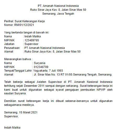 5 Contoh Surat Keterangan Kerja dari Perusahaan [Terbaru 2022]