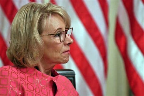 betsy devos education secretary is second cabinet member to resign the new york times