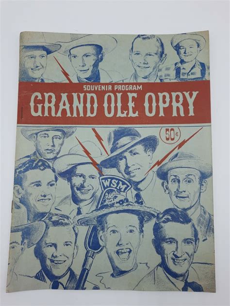 Grand Ole Opry Wsm Souvenir Program Hank Williams Sr Ernest Tubb