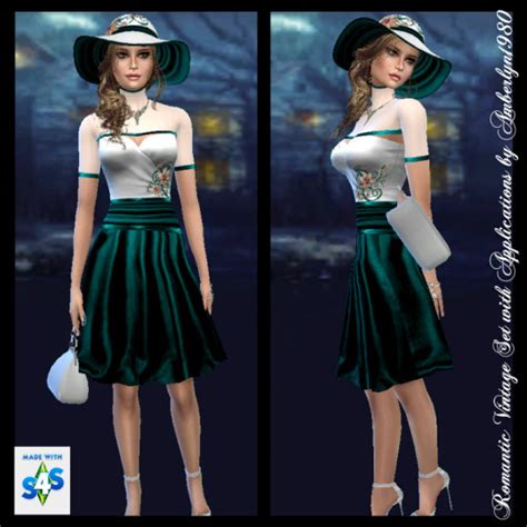 Amberlyn Designs Sims Romantic Vintage Set With Applications And