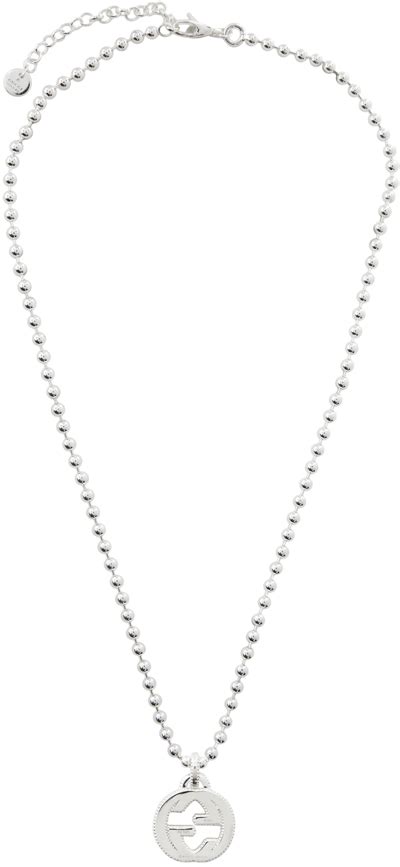 Gucci Silver Interlocking G Necklace In Metallic Modesens