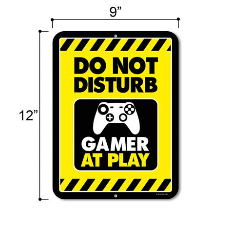 gaming room decor do not disturb gamer at play 9 x 12 inch metal aluminum novelty tin sign