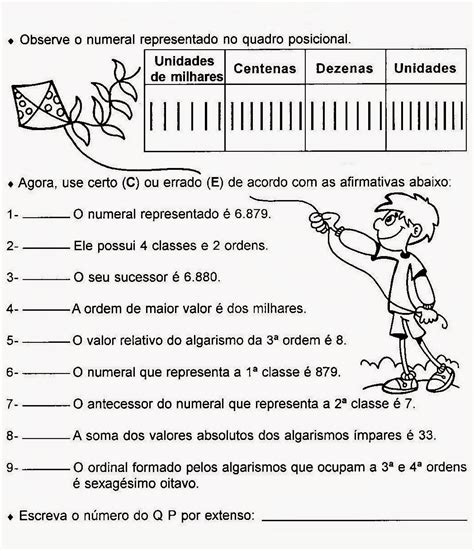 Atividade Unidade De Milhar 4 Ano